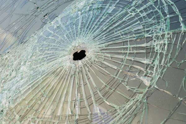 Car with bullet holes in the windshield — Stock Photo, Image