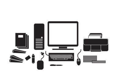 siluet office simge kümesi karması