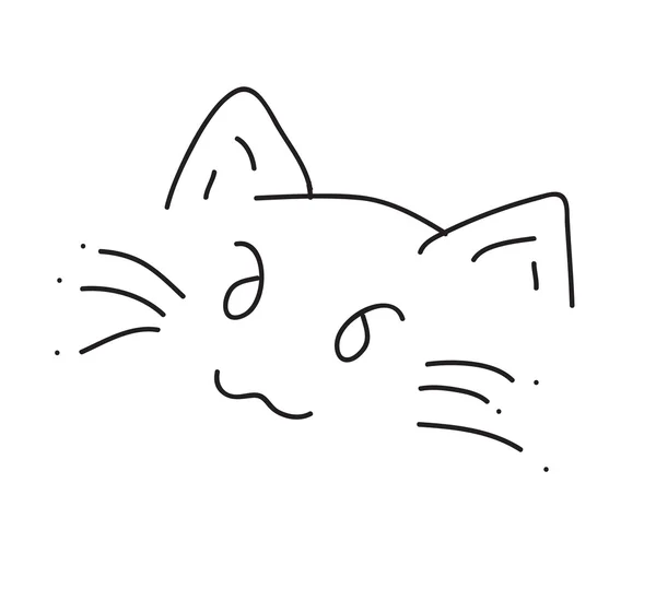 Calligraphy cute cat vector — Stock Vector