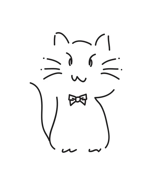 Каллиграфия милый вектор кошки — стоковый вектор