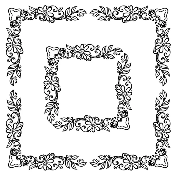 Decoratief bloemkader — Stockvector