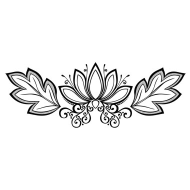 Dekoratif çiçek yaprakları ile