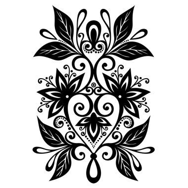 Dekoratif çiçek yaprakları ile