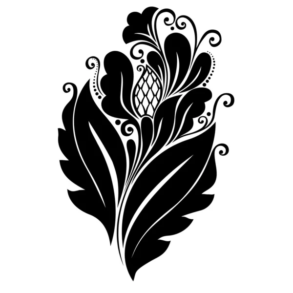 Декоративна квітка з листям — стоковий вектор