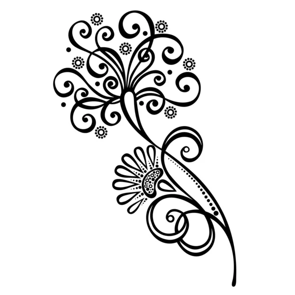 Decoratieve flower met bladeren — Stockvector