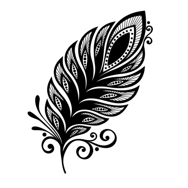 Pluma decorativa sin igual — Vector de stock