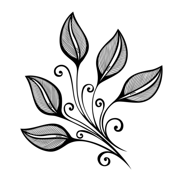 Dekorativa blad med ornament — Stock vektor