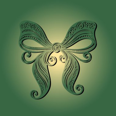 Dekoratif süs yay ile klasik kart