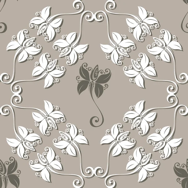 Seamless Floral Pattern (Vector) — Stock Vector