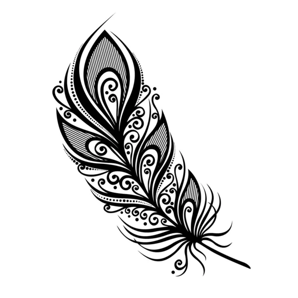 Peerless Decorative Feather (Vector) — Stock Vector