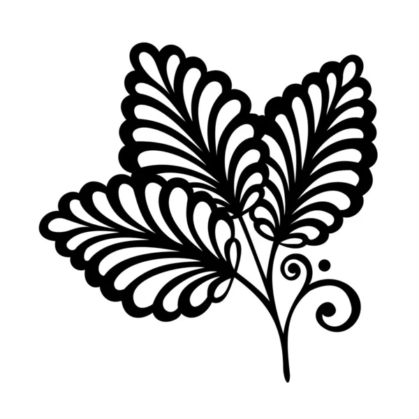 Süsleme ile dekoratif yaprak — Stok Vektör