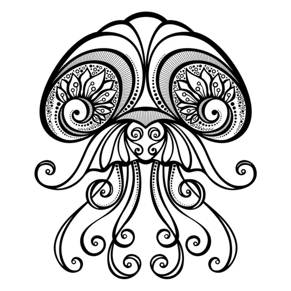 เวกเตอร์อักษรทะเลแมงกะพรุน — ภาพเวกเตอร์สต็อก