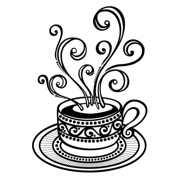 Vector Cup of Coffee with Steam — Stock Vector