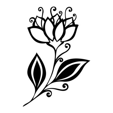 güzel bir dekoratif çiçek ile (vektör yaprak)