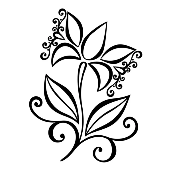 美丽的装饰花与叶 （矢量) — 图库矢量图片