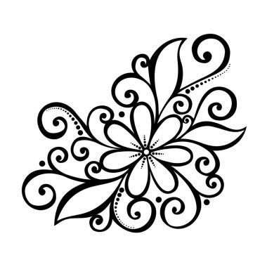 güzel bir dekoratif çiçek ile (vektör yaprak)