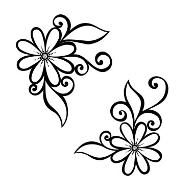 güzel bir dekoratif çiçek ile (vektör yaprak)