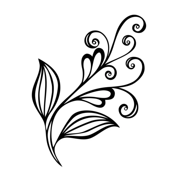 Bela flor decorativa com folhas (Vector ) — Vetor de Stock