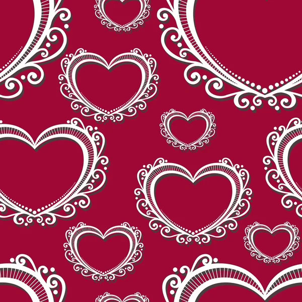 Vector Seamless Pattern with Hearts — Stock Vector