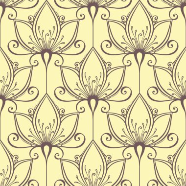 Dikişsiz süslü çiçek desenli