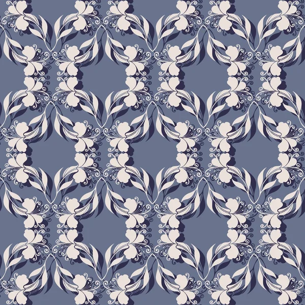 Patrón floral adornado sin costuras — Archivo Imágenes Vectoriales
