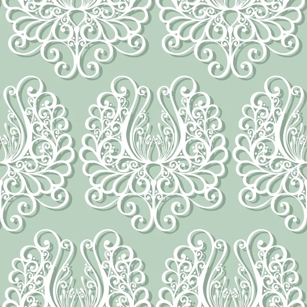 Patrón floral adornado sin costuras — Vector de stock