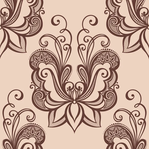 Motif floral orné sans couture — Image vectorielle