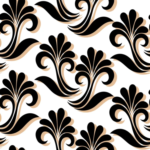 Motif floral orné sans couture — Image vectorielle