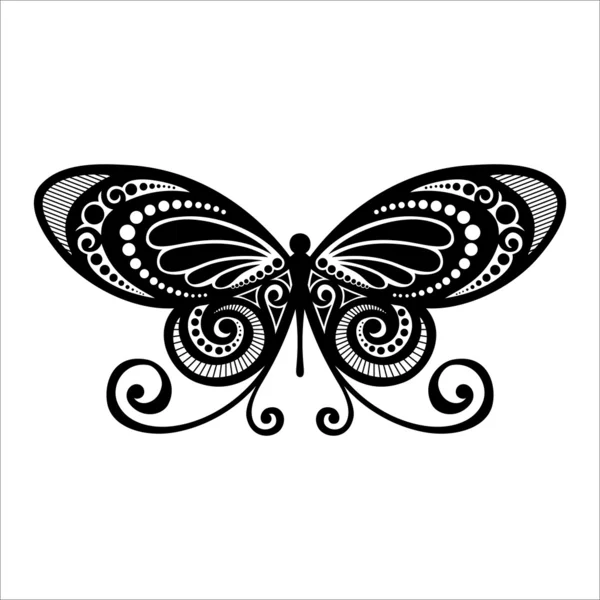 Vetor bela borboleta, inseto exótico — Vetor de Stock