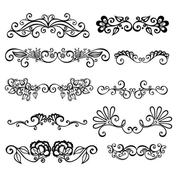 Kalligrafiska gränser och sidan dekoration — Stock vektor