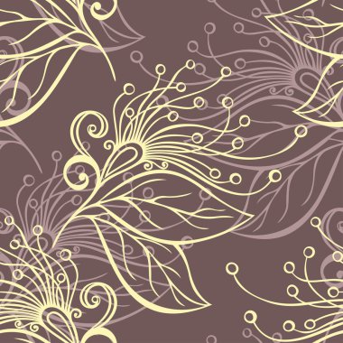 Dikişsiz süslü çiçek desenli