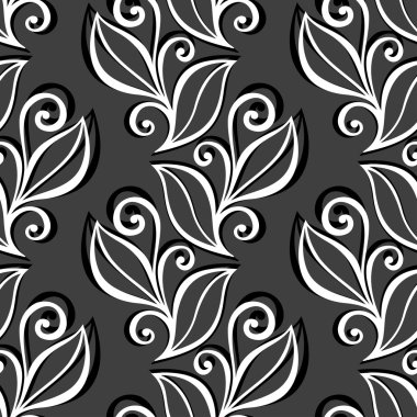 yaprakları ile sorunsuz süslü çiçek desenli