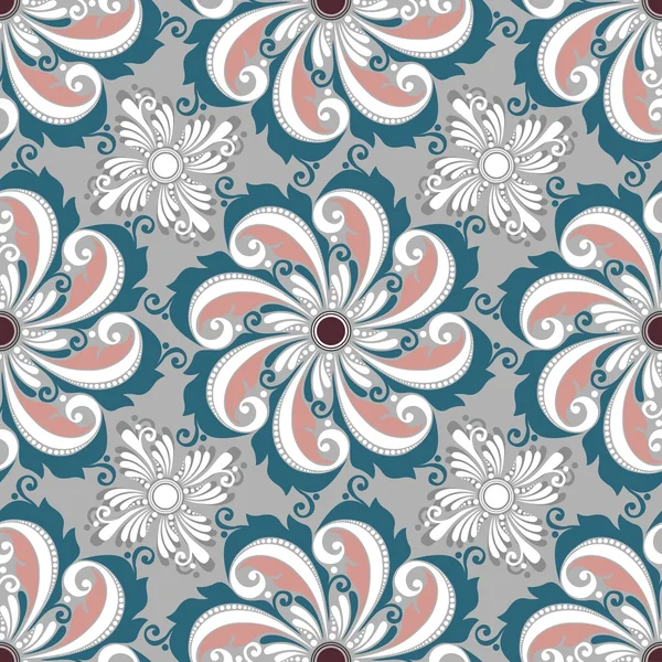 Motif floral orné sans couture — Image vectorielle