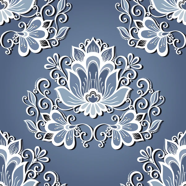 Patrón floral adornado sin costuras — Archivo Imágenes Vectoriales
