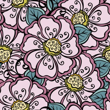 Sorunsuz çiçek desenli (vektör)