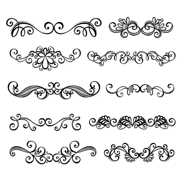 Kalligrafikus határok és oldal dekoráció — Stock Vector