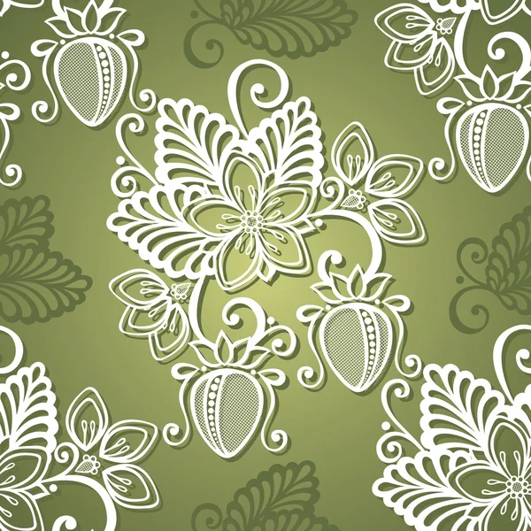 Patrón decorativo sin costuras con fresa — Vector de stock