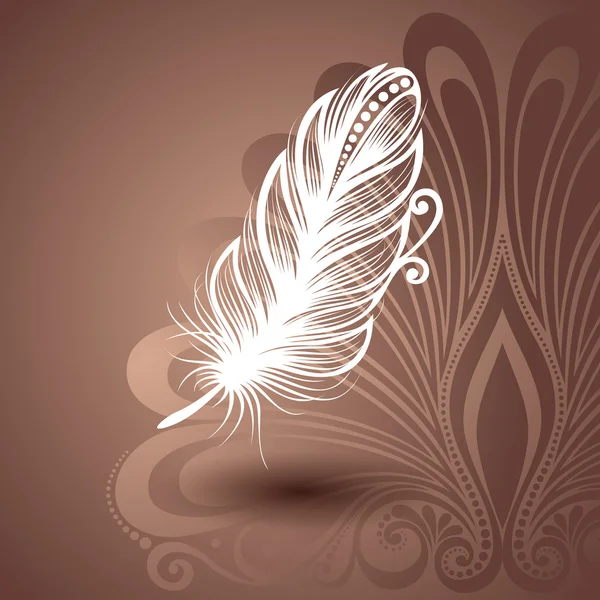 Vector Template with Peerless Feather in Ornate Background — Stock Vector