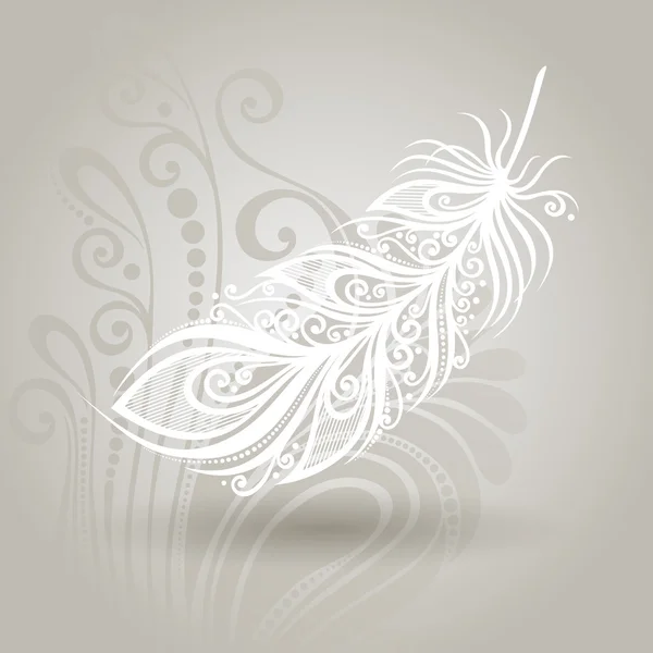 Vector Template with Peerless Feather in Ornate Background — Stock Vector