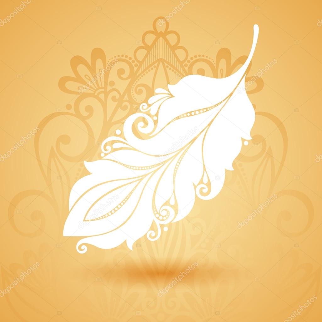 Vector Template with Peerless Feather in Ornate Background