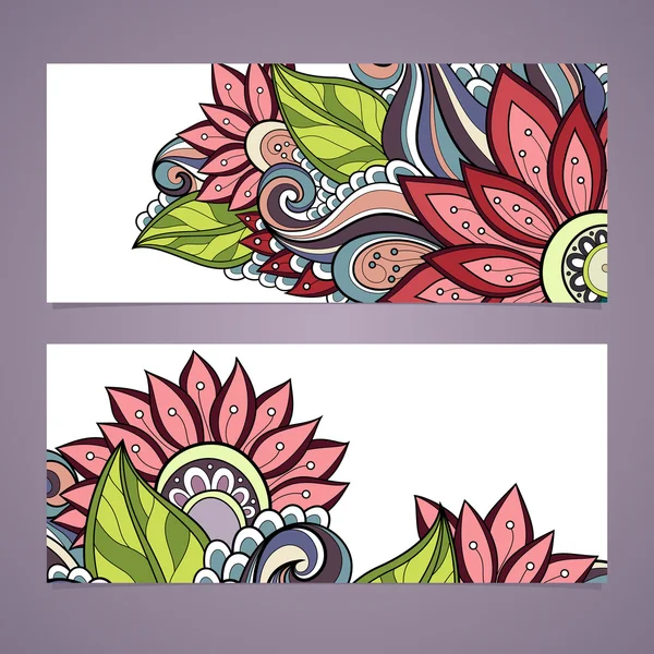 Vector Set of Floral Banner — Stock Vector