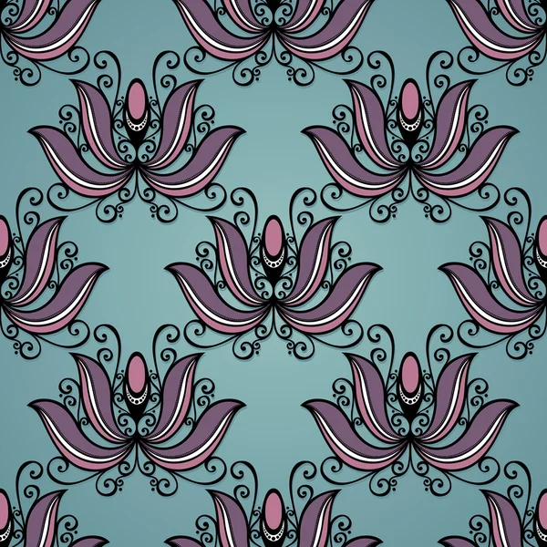 Patrón floral sin costuras (vector ) — Vector de stock