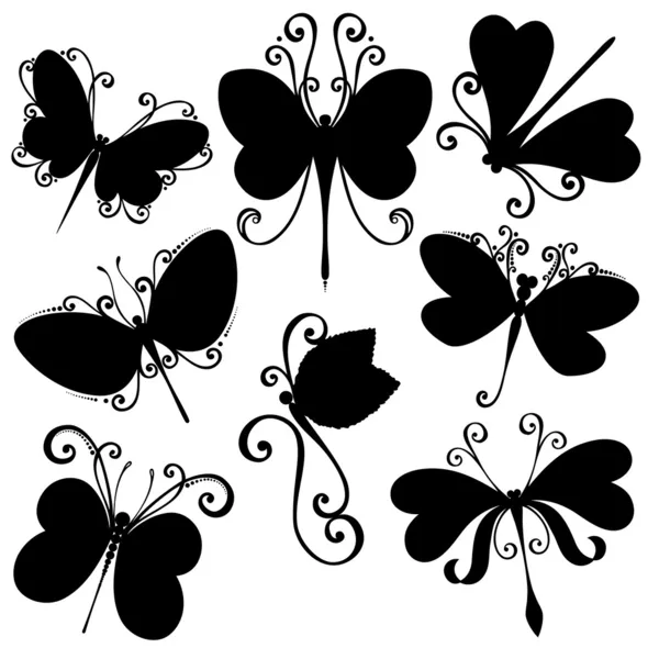 Conjunto vectorial de libélulas — Archivo Imágenes Vectoriales