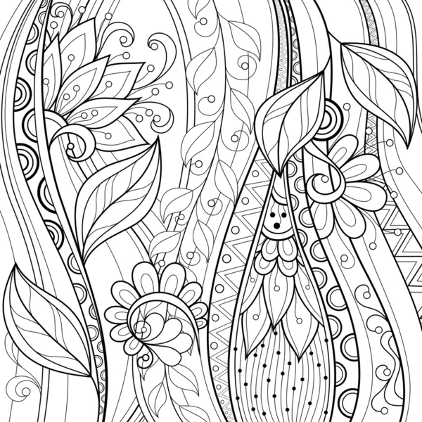 モノクロ花のベクトルの背景 — ストックベクタ