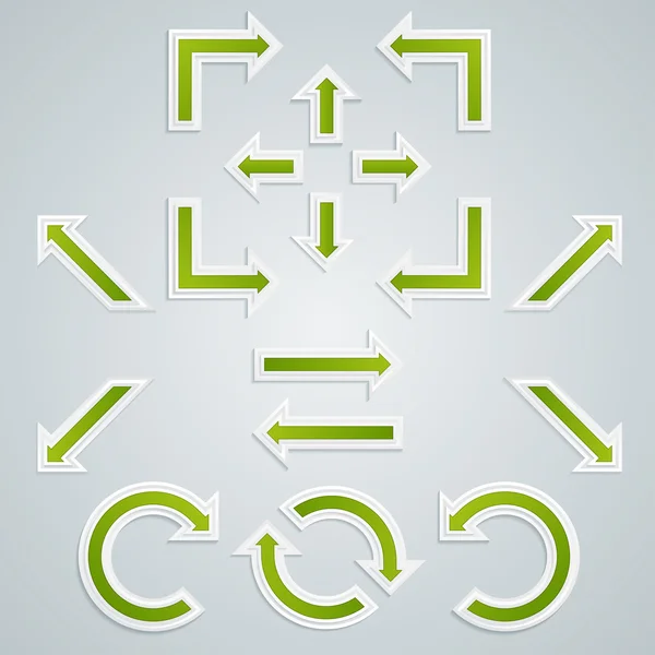 インフォ グラフィックのための緑の鋭いシューティングのセット — ストック写真