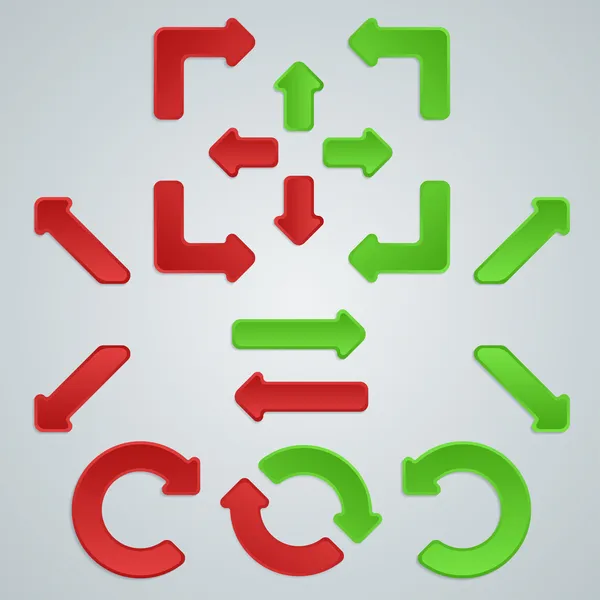 bir dizi için Infographics renkli Bükülü Ok