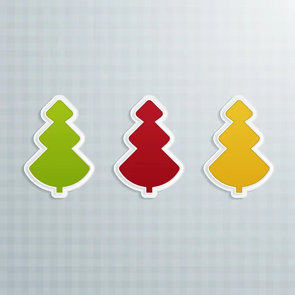 Barevné vánoční stromky. sada šesti — Stockový vektor