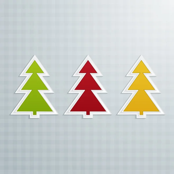 Colored Fir-Trees. Set One — Stock Vector