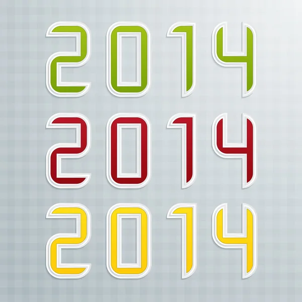 Le deuxième ensemble de figures colorées de la nouvelle année — Image vectorielle