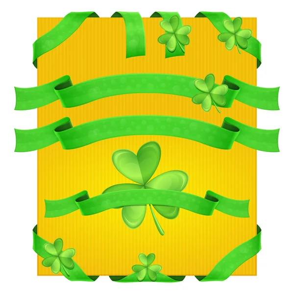 Fitas decorativas Shamrock — Vetor de Stock